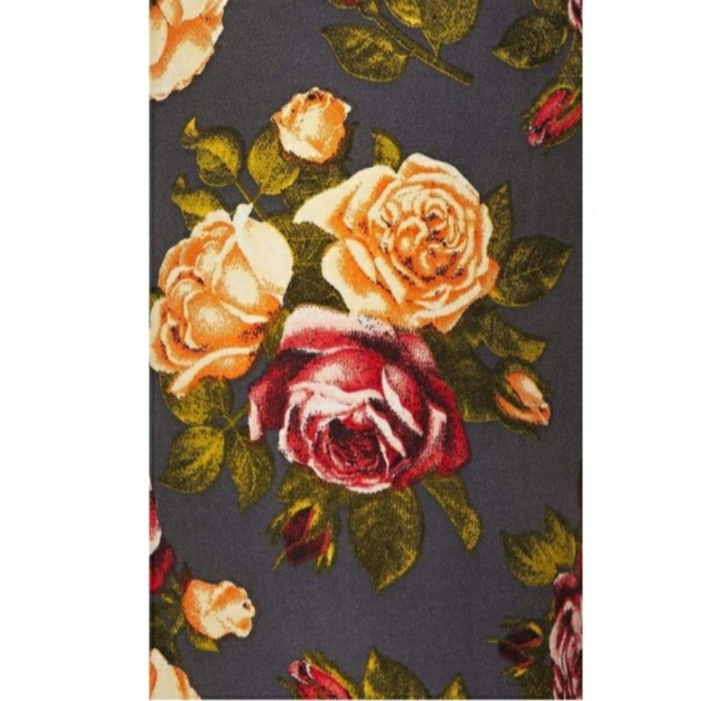 CHARCOAL FLORAL PRINT LEGGINGS - Picture 3 of 3